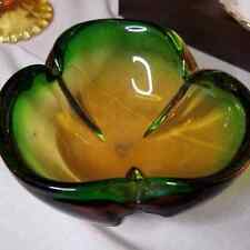 Vintage 1970's Green & Amber Murano glass dish picture