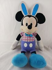 Disney 2019 Easter Mickey Mouse Pink Plaid Shirt 20” Plush Rabbit Ears picture