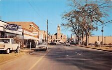 Greenville AL Alabama Main Street Ford Dealer County Courthouse Vtg Postcard C67 picture