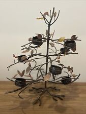 Metal Tea Light Holder Tree With Bird Nests Large Center Piece Unique Detailed picture