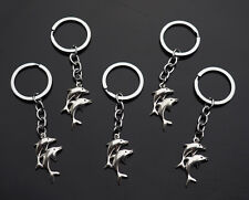 5x PCS - Two Dolphin Swimming Together Keychain Charm Key Chain Gift picture