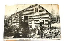 Rare Lumber Hunting Camp Postcard Cheboygan Michigan MI Black River Deer Hunter picture