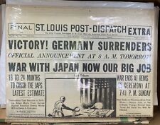 Preserved In Plastic Seal- Saint Louis Post Dispatch Newspaper May 7, 1945 picture