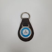 Vintage Rare Car/Motorcycle Leather Keychain Key Fob Mercedes Benz Classic Car picture