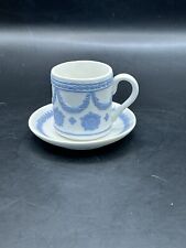 Wedgwood Ornament Iconic Teacup & Saucer White with Blue picture
