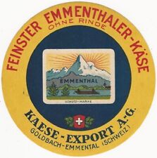 Swiss Cheese Vintage Label -Feinster Emmenthaler-Kase Switzerland Dairy Emmental picture