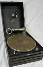 Vintage 1920-30s Victrola Portable Phonograph Record Player Case w/ Hand Crank picture