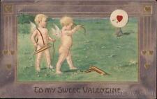 Cupid 1908 To My Sweet Valentine Antique Postcard 1c stamp Vintage Post Card picture