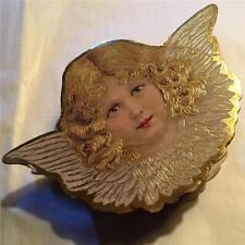 Vtg 1981 Merrimack ANGEL Ornament Trinket Box Xmas Victorian Replica Die Cut picture