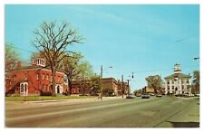 Vintage Main Street Looking West Batavia New York Postcard Unposted Chrome picture