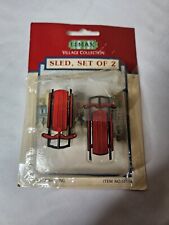 Vintage Lemax Village Collection Sleds set of 2 bright red sleds 54104 picture