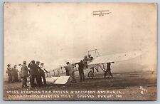 RPPC Monoplane 1911 Chicago Flight Ending in Accident Early Aviation Postcard G2 picture