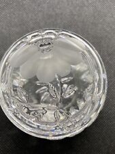 Trinket Box Vintage Princess House Round Crystal  with Lid Etched Flower 2pc picture