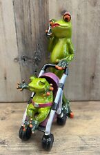 Frog With Baby In Stroller Resin Figurine 7