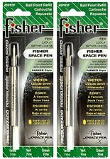 Two (2) Fisher Space Pen SPR Series Green Ink / Fine Point Refills #SPR3F picture