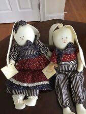 Patriotic Handmade Country Darling Bunny Rabbits- His & Her picture