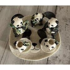 1995 Vintage Young's Inc. Panda Bear Resin Miniature Decorative Tea Set picture