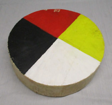 Vintage Large 12 inch Painted North American Native Hand Drum - Raw Hide picture