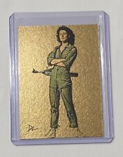 Ellen Ripley Gold Plated Artist Signed Sigourney Weaver Alien Trading Card 1/1 picture