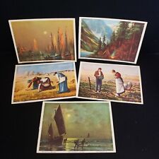 Set 5 John Figved Fur Co Oil Painting Pastel Drawing Advertising Cards Milwaukee picture