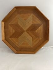 Wood Serving Tray 14” Octagon Star Philippines Inlay MCM Minor Imperfections picture