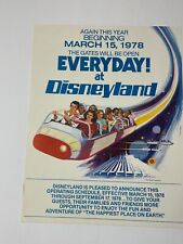 1978 Disneyland Open Everyday Flyer vintage SPACE MOUNTAIN picture