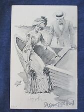 1912 Victorian Beach Seashore Romance Greeting Postcard picture