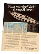 1987 Holland America Line World Cruise Vintage Print Ad  picture