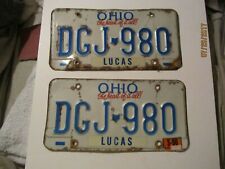 Vintage Pair 1991 Ohio The Heart of It All License Plate DGH~064 picture