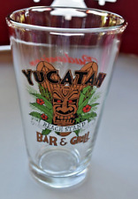 BUDWEISER Yucatan Bar & Grill Beach Stand Florida Pint TIKI Beer Glass 5.75