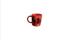 Red Mexican Day Of The Dead Coffee Mug. Orange Skull Inside picture