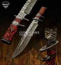 IMPACT CUTLERY CUSTOM DAMASCUS SUB HILTED BOWIE KNIFE EXOTIC WOOD HANDLE- 1667 picture