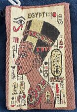 Egypt Souvenir Woven Pouch Coin/Money Purse Zipper Small Fabric Bag: Nefertiti picture