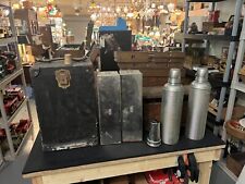 THERMOS 1910-20 TRAVEL PAC 2 Thermoses, 2 Lunch Boxes, 4 Cups, Locking Box W/key picture