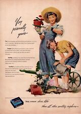 1949 Kotex Mom and Daughter Gardening Flowers Vintage Life Magazine Print Ad picture