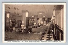 New York City NY,, Lobby Dixie Hotel c1933 Vintage Souvenir Postcard picture