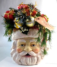 Christmas Time Santa Claus Head Present Decor Original Art By David Shockley picture