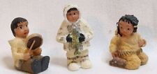 Vintage Miniature Figurines, Alaska Eskimo Children, Collectible, Lot of 3 picture