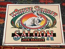 Jack Daniels Tennessee Whiskey White Rabbit Saloon Tin Sign Vintage ~ 17” x 13” picture