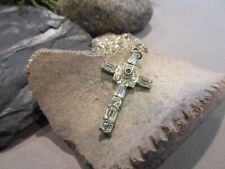 Vintage Baguette Rhinestone Stanhope Cross Pendant with The Lord's Prayer picture
