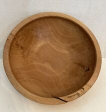Vintage 2012 Hand Turned Wooden Round Bowl 3.25” H x 9.25” Dia Signed & Dated picture