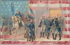 Tuck's Patriotic Postcard Washington Taking Command of the Army + Farewell  picture