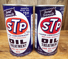 2-VINTAGE STP Oil Treatment Add to Oil Metal Pull Top Can New Sealed picture