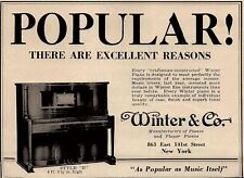 1927 WINTER & CO PIANOS PLAYER PIANOS NEW YORK VINTAGE ADVERTISMENT 37-105 picture