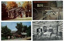LOT OF 4 Illinois New Salem State Park conestoga wagon log cabin postcards picture