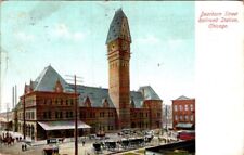 Postcard 1909 Dearborn St Railroad Stn Chicago IL to Ruffsdale PA $$ 395546 picture