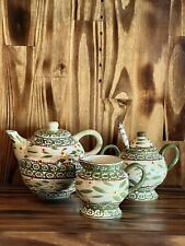 Temptations by Tara Old World Green 3 Piece Teapot with Creamer & Sugar picture