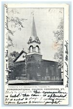 1918 The Congregational Church Vergennes Vermont VT Antique Postcard   picture