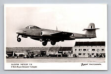 RPPC RAF Gloster Meteor F8 British Jet Fighter FLIGHT Photograph Postcard picture