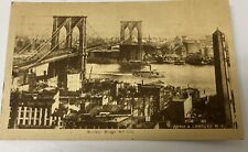 ANTIQUE ROTH & LANGLEY C 1915 New York Brooklyn Bridge Postcard Unposted RARE picture